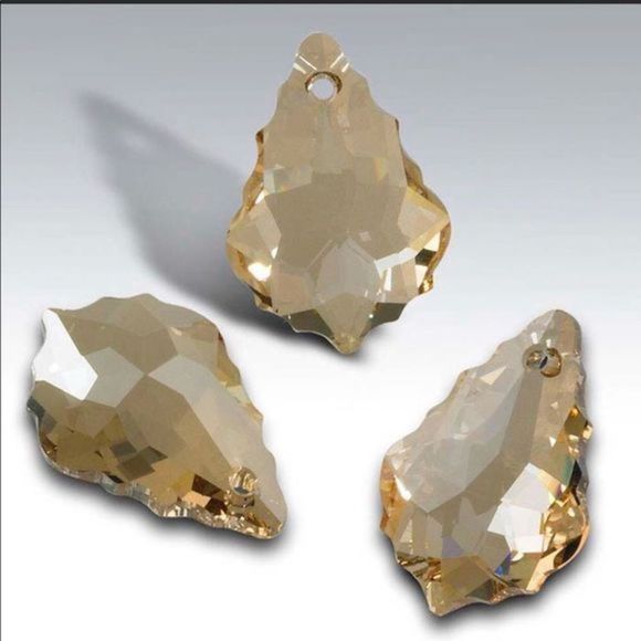 163. Sterling Silver Baroque Shape Swarovski Crystal Threader Earrings - Picture 9 of 11